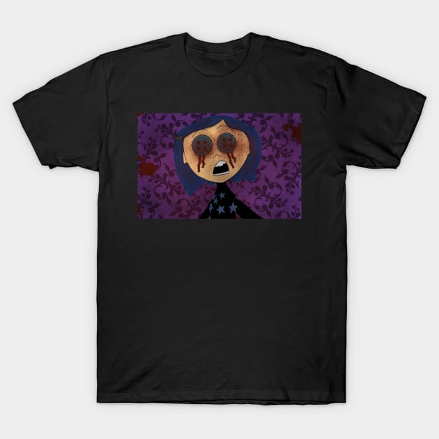 Bloody Coraline T-Shirt by strayheartbja